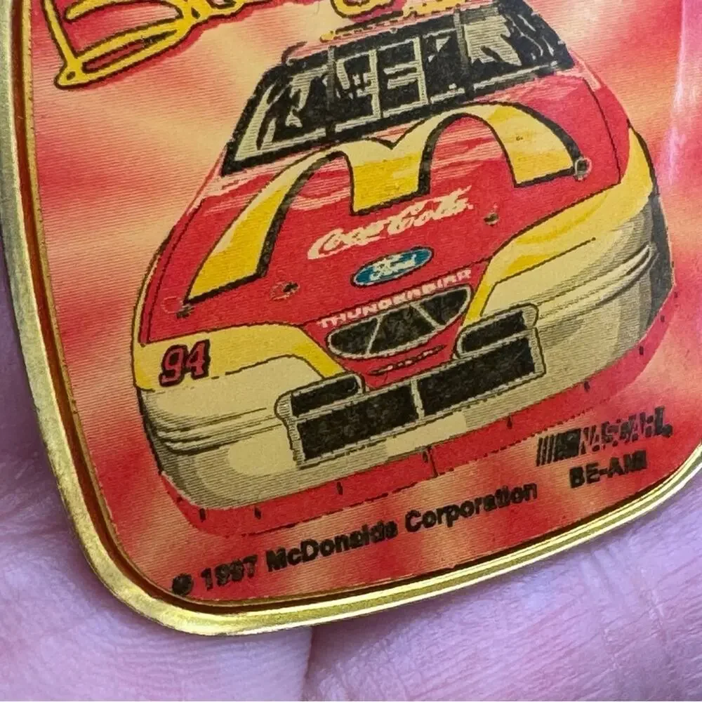 Vintage Bill Elliott Nascar 1997 Keychain McDonald’s Ford Race Car
